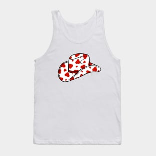 COWBOY Hat Red Cow Spots Western Art Tank Top